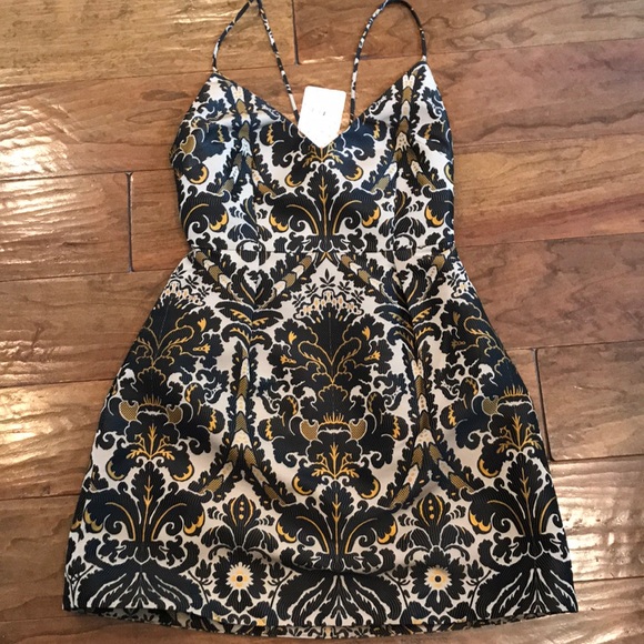 Free People black/honey combo side zip dress - Picture 2 of 5